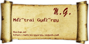 Mátrai György névjegykártya