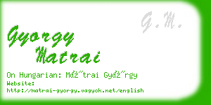 gyorgy matrai business card